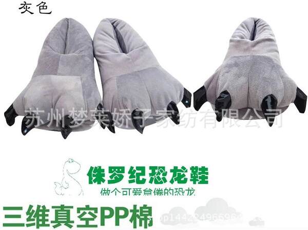 Fabricante atacado desenho animado coral dinossauro pelúcia animais roupa de dormir calças sapatos pelúcia sapatos caseiros explosivos multicolorido pelúcia