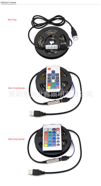 5050 lâmpadas USB com 30 lâmpadas de placa-preta de televisão de controle remoto RF RGB de parede de fundo de sete cores lâmpadas de computador