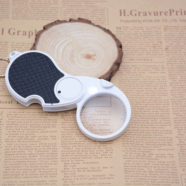 5x 45mm com lente de LED dobrável botão de chave portátil leitura amplificador 6901 lentes de acrílico