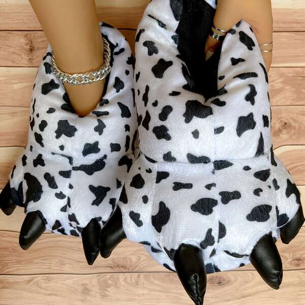 Inverno novo amor apartamento dinossauro Styles pernas sapatos de pelúcia super suave quente caricatura casa pernas de algodão sandálias