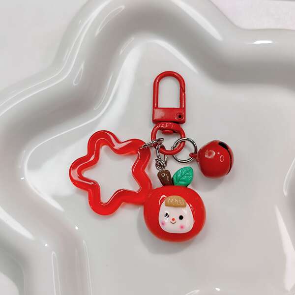 G64 bonecas coloridas bonecas de frutas tecelão de chave pequena suspensão criativa doce casaco de proteção para fones de ouvido da irmã