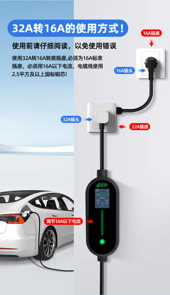 ROMADA carregador de carros elétricos com carregador portátil 3.5/7kw