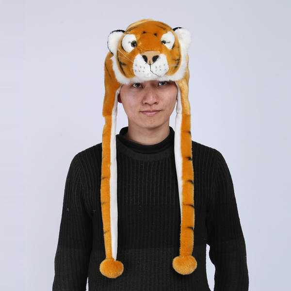 bonito tigre cauda pelúcia brinquedos de neve leão bonecas dinossauro punhos apresentação utensílios crianças presentes de aniversário