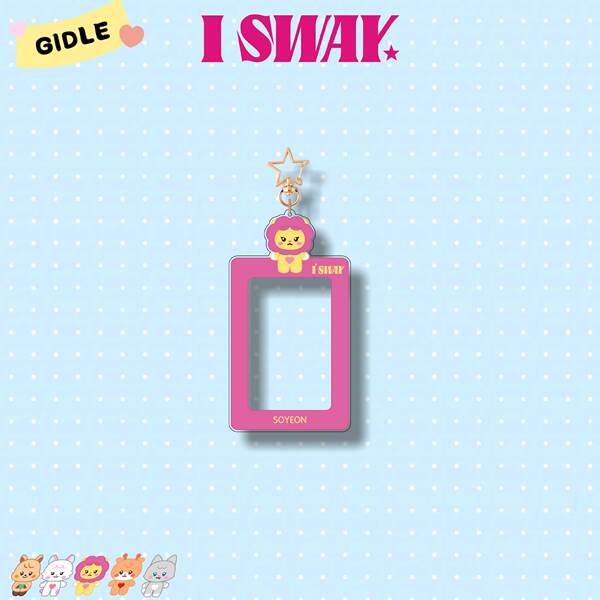 (G) I-DLE Botão de chave acrílico Novo álbum I SWAY Acessórios de quadro de desenho animado Pequeno coletor de cartão