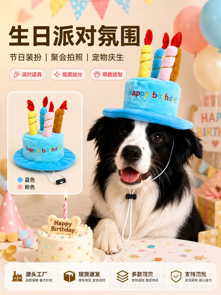 Chapéu de Aniversário para Cachorro