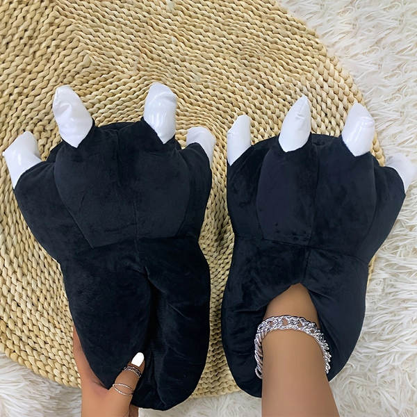 Inverno novo amor apartamento dinossauro Styles pernas sapatos de pelúcia super suave quente caricatura casa pernas de algodão sandálias