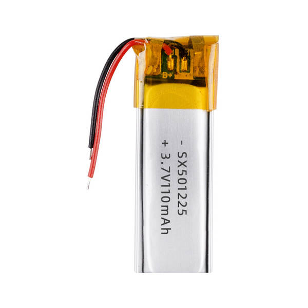3.7V polímero bateria de lítio 501225 tipo 110mAh reciclável pequena lâmpada de avião recarregável bateria