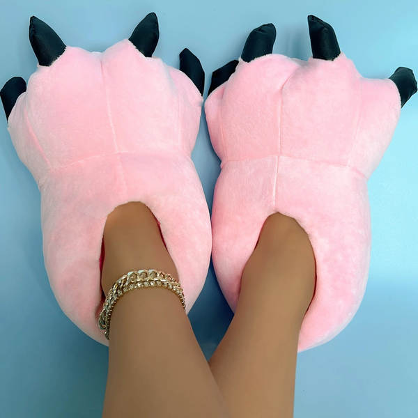 Inverno novo amor apartamento dinossauro Styles pernas sapatos de pelúcia super suave quente caricatura casa pernas de algodão sandálias