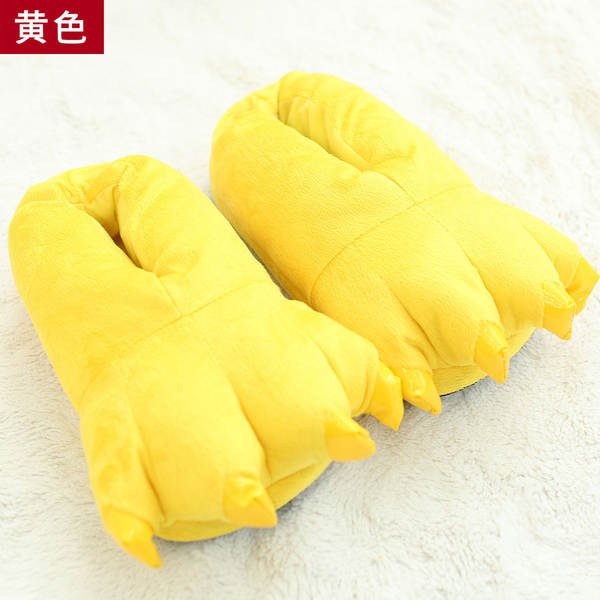 Inverno novo amor apartamento dinossauro Styles pernas sapatos de pelúcia super suave quente caricatura casa pernas de algodão sandálias