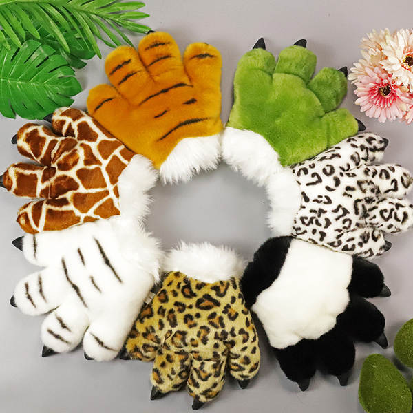 Jardim Zoológico Tigre Cauda Leão Cabeleireiro Dinossauro Brinquedos de pelúcia Ganhos de ganso de ganso de panda Pé de criança Itens