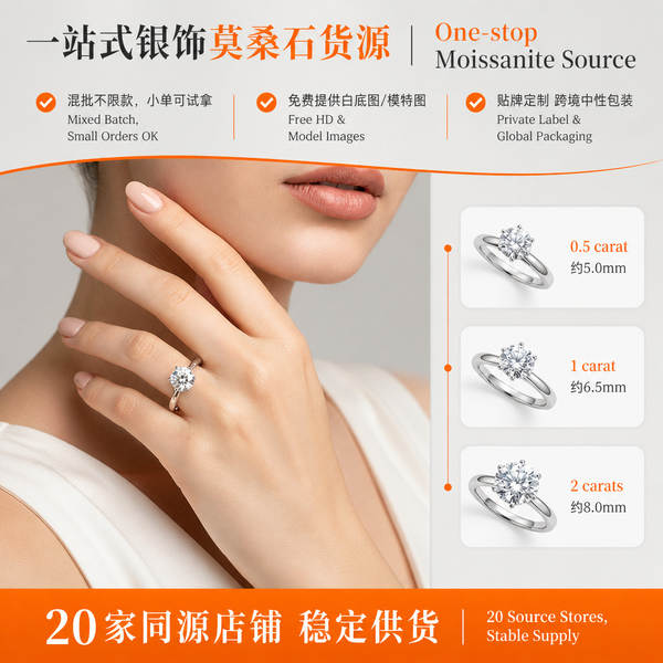 Novo modelo chinês S925 Anel de Prata Mulher Moçambique Pedra Seis Cravos Fine Moda Luxo Anel GRA Certificado