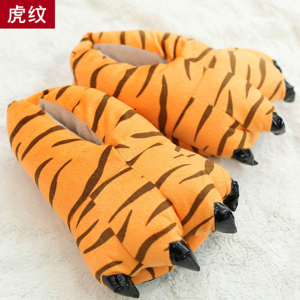 Inverno novo amor apartamento dinossauro Styles pernas sapatos de pelúcia super suave quente caricatura casa pernas de algodão sandálias
