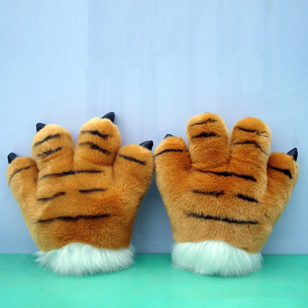 bonito tigre cauda pelúcia brinquedos de neve leão bonecas dinossauro punhos apresentação utensílios crianças presentes de aniversário