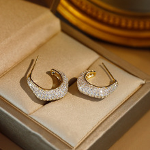 Novo francês vintage s925 prata pura com orelhas de coração feminino de alta sensibilidade de luxo orelhas revestidas de ouro orelhas de atacado