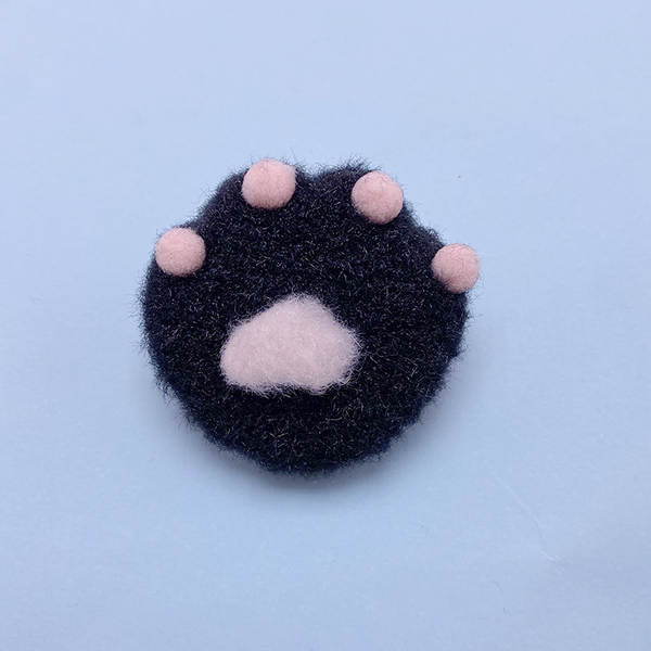 Broche de gato de pelúcia
