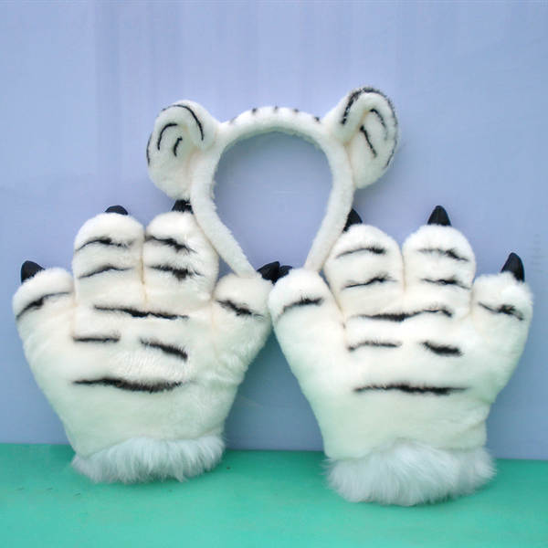 bonito tigre cauda pelúcia brinquedos de neve leão bonecas dinossauro punhos apresentação utensílios crianças presentes de aniversário