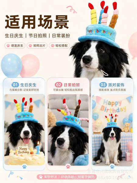 Chapéu de Aniversário para Cachorro