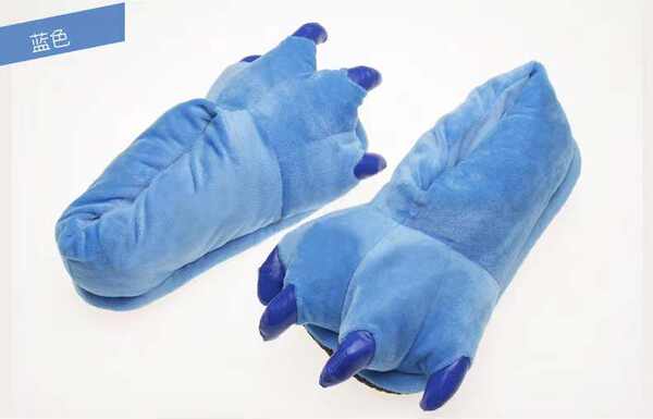 Inverno novo amor apartamento dinossauro Styles pernas sapatos de pelúcia super suave quente caricatura casa pernas de algodão sandálias