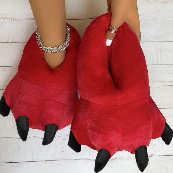 Inverno novo amor apartamento dinossauro Styles pernas sapatos de pelúcia super suave quente caricatura casa pernas de algodão sandálias