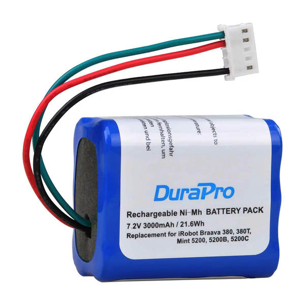 Bateria de hidrogênio recarregável de 7.2V para iRobot Braava 380T 390T Mint 5200
