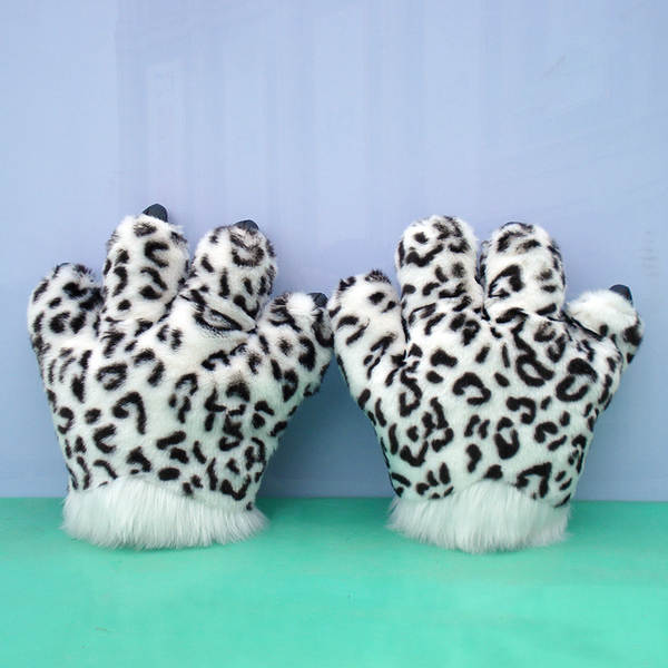 bonito tigre cauda pelúcia brinquedos de neve leão bonecas dinossauro punhos apresentação utensílios crianças presentes de aniversário