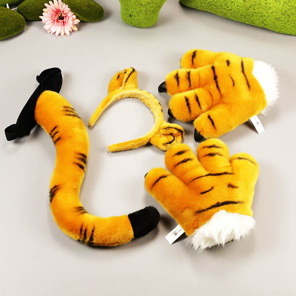 Jardim Zoológico Tigre Cauda Leão Cabeleireiro Dinossauro Brinquedos de pelúcia Ganhos de ganso de ganso de panda Pé de criança Itens