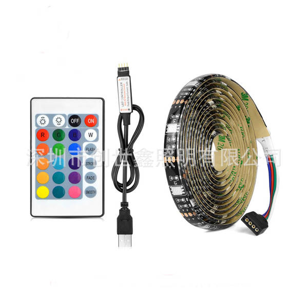 5050 lâmpadas USB com 30 lâmpadas de placa-preta de televisão de controle remoto RF RGB de parede de fundo de sete cores lâmpadas de computador