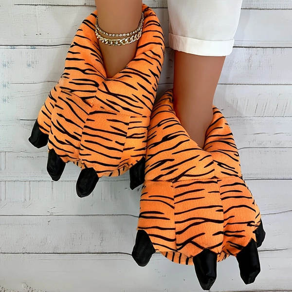 Inverno novo amor apartamento dinossauro Styles pernas sapatos de pelúcia super suave quente caricatura casa pernas de algodão sandálias
