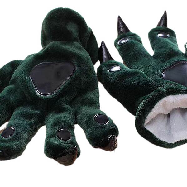 Macacão de Pelúcia com Luvas de Dinossauro