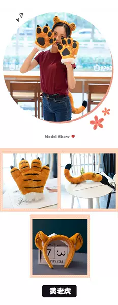 Tiro Simulador Tigre Cauda Pássaros brinquedos de pelúcia luvas bonecas brinquedos de brinquedos para crianças