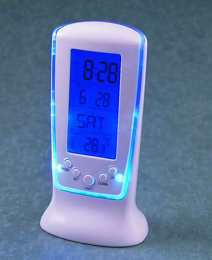 510 mini pequeno despertador LED noite música despertador silencioso preguiçoso relógio eletrônico temperatura do despertador