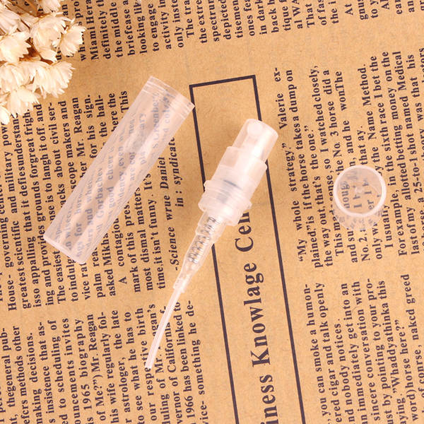 1ML2ML3ML5ml Caderno perfume caneta garrafa de perfume garrafa de pulverização de plástico garrafa de dispersão de prova de perfume pequeno