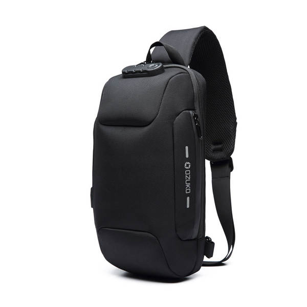 OZUKO Saco de peito masculino sensível à inclinação avançado Saco de esporte à prova d'água Multifuncional para viagens e saídas