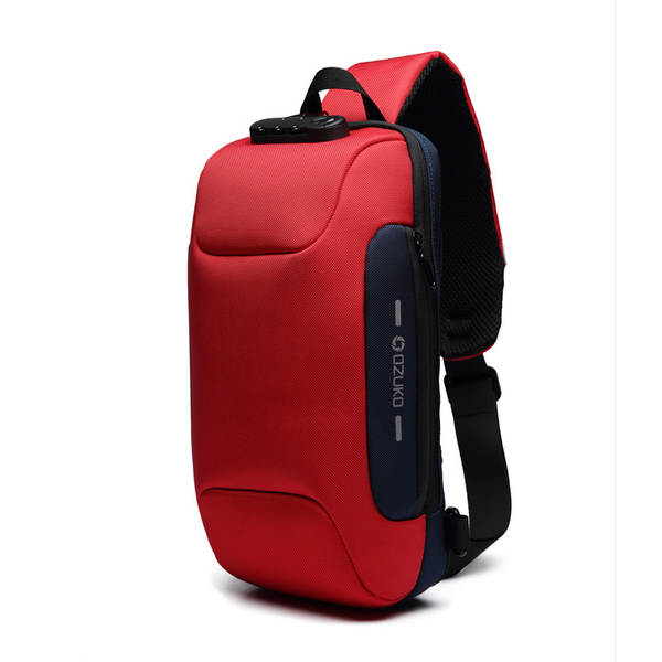 OZUKO Saco de peito masculino sensível à inclinação avançado Saco de esporte à prova d'água Multifuncional para viagens e saídas