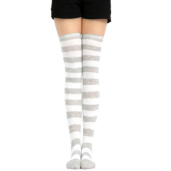 Meias Longas Femininas Azul e Branco