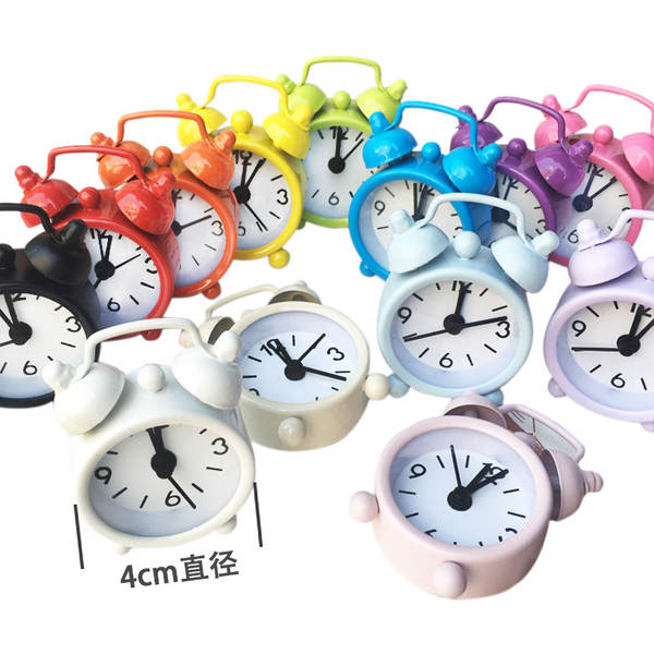 Fabricante atacado 4cm mini-metal pequeno relógio de despertador criativo aluno presente para crianças relógio eletrônico mais logotipo
