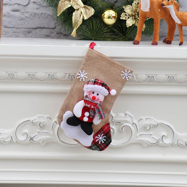 Sacos de presente de doces de Natal Decoração de objetos Santa Claus Snowman meias de presente de Natal meias de Natal Decoração