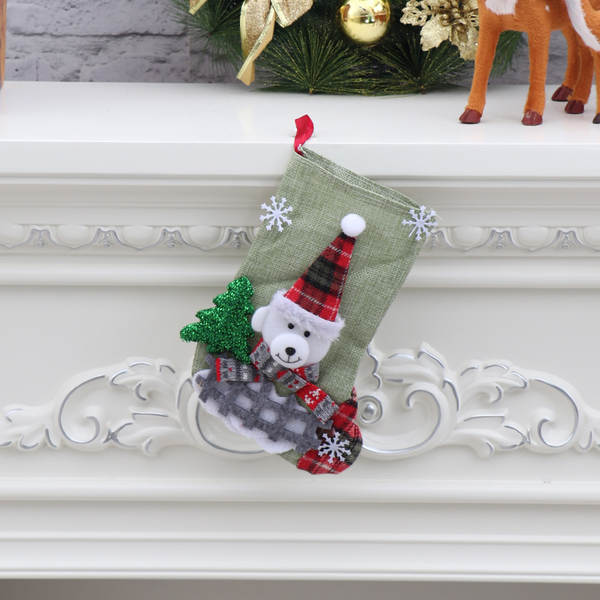 Sacos de presente de doces de Natal Decoração de objetos Santa Claus Snowman meias de presente de Natal meias de Natal Decoração