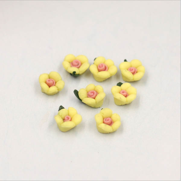 3/5/6/8/10/12/15mm 5 folhas flores cerâmicas DIY acessórios de beleza móvel