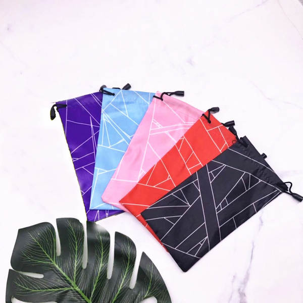 Novo logo impresso bolsa de óculos de sol de cor preta bolsa de celular fabricante atacado bolsa de óculos