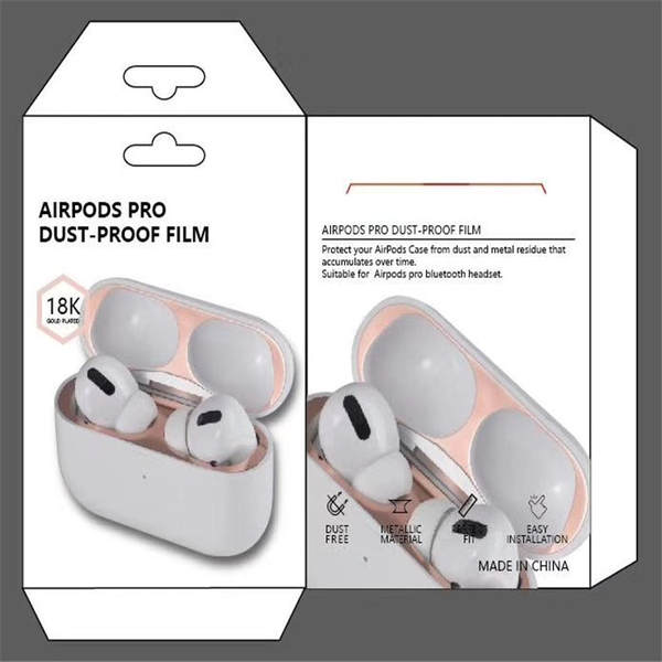 Aplicável airpods pro adesivo de proteção contra poeira Apple Bluetooth fone de ouvido de proteção de metal adesivo de proteção contra poeira