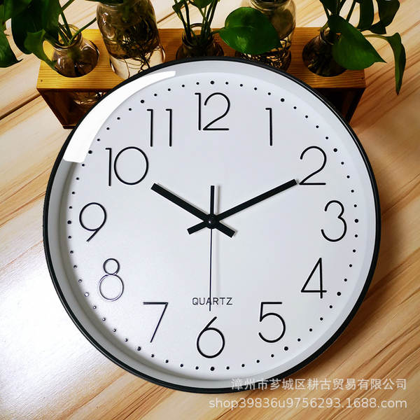 Relógio de relógio de 12 polegadas da fábrica de relógios de varejo de relógio de pedras modernas simples de plástico sala de estar digital clock