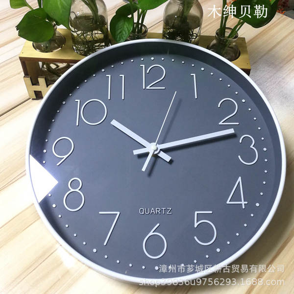 Relógio de relógio de 12 polegadas da fábrica de relógios de varejo de relógio de pedras modernas simples de plástico sala de estar digital clock
