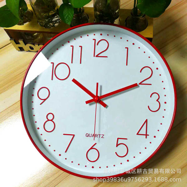 Relógio de relógio de 12 polegadas da fábrica de relógios de varejo de relógio de pedras modernas simples de plástico sala de estar digital clock