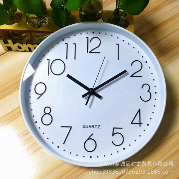 Relógio de relógio de 12 polegadas da fábrica de relógios de varejo de relógio de pedras modernas simples de plástico sala de estar digital clock