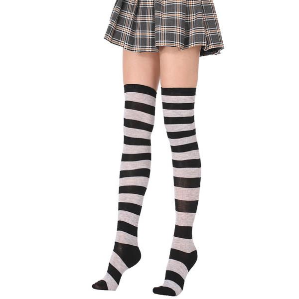Meias Longas Femininas Azul e Branco