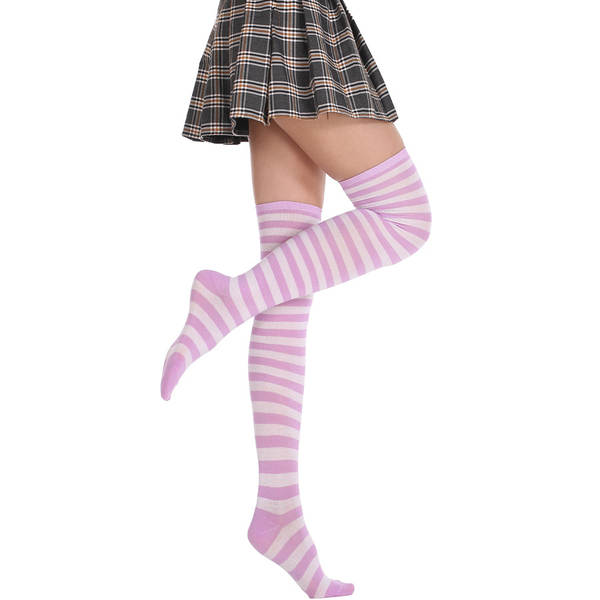 Meias Longas Femininas Azul e Branco