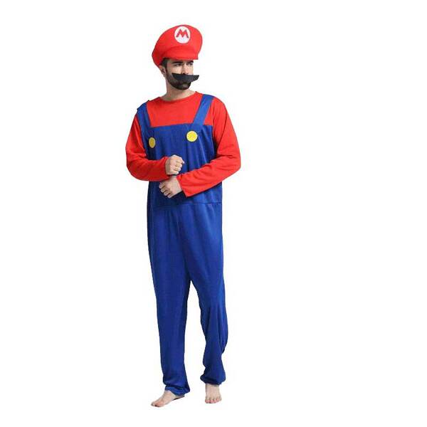 Halloween Super Mary Vestido Adulto Crianças Mario Vestido COSPLAY Desempenho de personagens animados Vestido