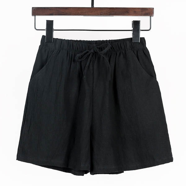 Calça feminina de algodão largo