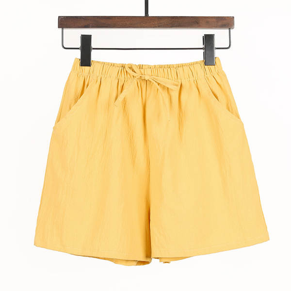 Calça feminina de algodão largo
